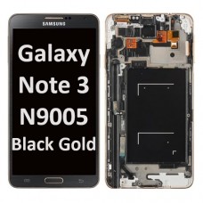 Samsung Galaxy Note 3 N9005 LCD and Digitizer Touch Screen assembly with frame [Black Gold]